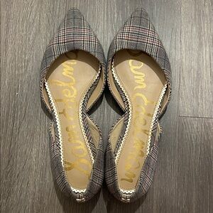 Sam Edelman Rodney d'Orsay Plaid Flats Pointy Toe Academia Size 8.5